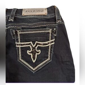 Rock Revival Women's Jacklyn Jeans Dark Blue Denim Size 30